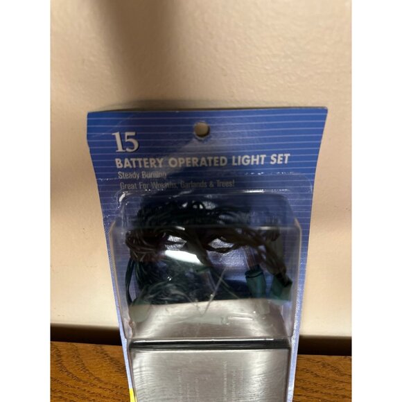 15 battery operated Christmas white light set steady burning new unopened - Picture 2 of 3